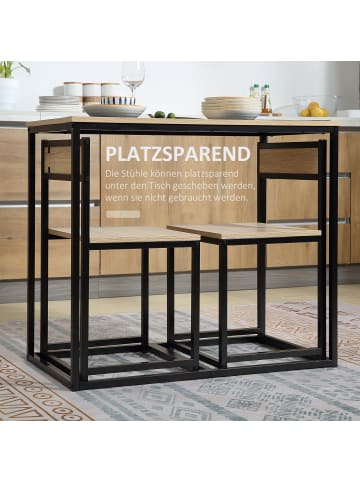 HOMCOM Essgruppe in Eiche 90L x 47B x 76H cm