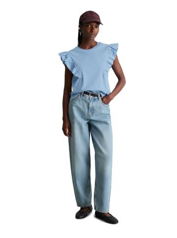 Marc O'Polo DENIM Ärmelloses Rüschen-Top regular in Flaxflower Blue