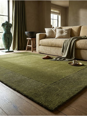 KADIMA DESIGN Teppich Wolle Handgewebt MOLE Wohnzimmer Modern Wohnlich in Grün