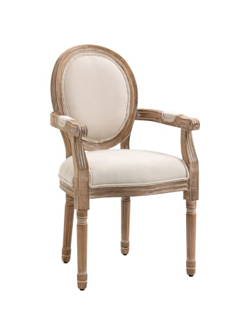 HOMCOM Esszimmerstuhl-56L x 56B x 96H cm-Cremeweiß