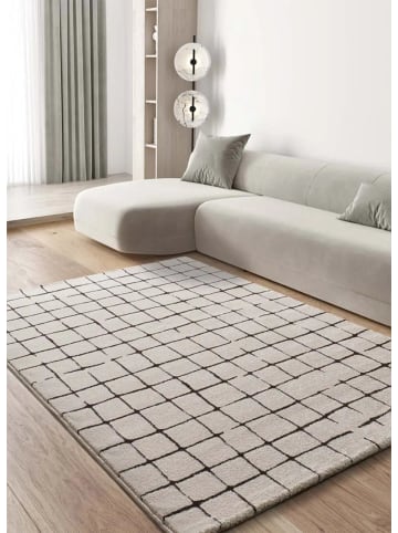 Atticgo Kurzflor-Teppich RETRO in weiß