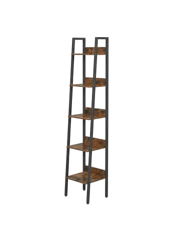 VASAGLE Bücherregal Barnet in Braun-Schwarz - (B)33.8 x (H)170 x (T)30 cm