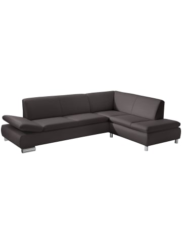 others ECKSOFA mit Ottomane rechts Kaye Bezug Kunstleder Metallfuß verchromt / braun