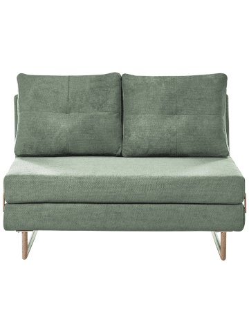 Beliani Schlafsofa JERSLEV in Grün/Braun - (W) 120 x (H) 87 x (L) 84 cm