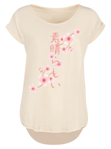F4NT4STIC Long Cut T-Shirt Kirschblüten in Whitesand