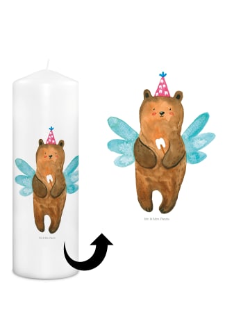 Mr. & Mrs. Panda Bedruckte Kerze Bär Zahnfee ohne Spruch in Weiß