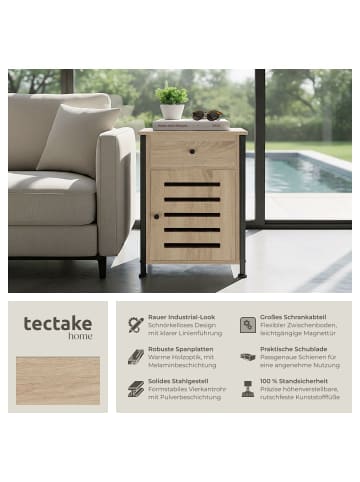 tectake Nachttisch Waterford 40 x 42 x 60,5 cm, Industrial Holz hell, Eiche Sonoma