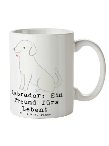 Mr. & Mrs. Panda Becher Labrador Freund mit Spruch in Weiß