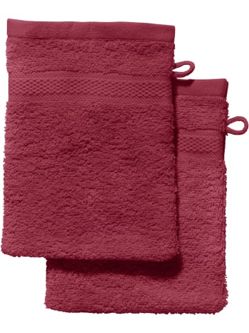 REDBEST Frottier Waschhandschuh 2er-Pack Chicago in weinrot