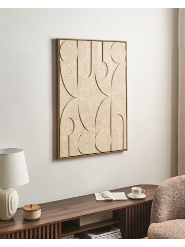 Beliani Wandbild mit Rahmen COLERAINE in Beige - (W) 73 x (H) 103 x (L) 4 cm Vertikal