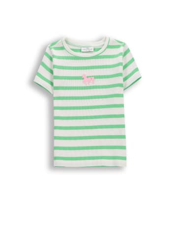 Coccodrillo Geripptes T-Shirt mit kurzen Ärmeln in grün