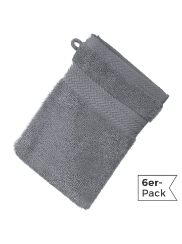 Erwin Müller Frottier Waschhandschuh 6er-Pack Friedrichshafen in anthrazit