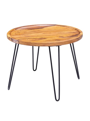 KADIMA DESIGN Couchtisch Massivholz 60x45x60 cm Wohnzimmertisch Rund