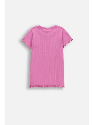 Coccodrillo Geripptes T-Shirt mit kurzen Ärmeln in rosa
