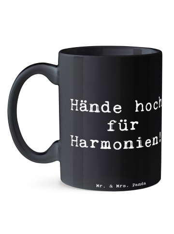 Mr. & Mrs. Panda Tasse Theremin Harmonie mit Spruch in Schwarz