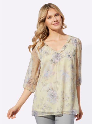 Sieh an! Tunikabluse in sand-hortensie-bedruckt