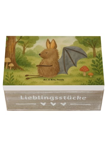 Mr. & Mrs. Panda Truhe Fledermaus Sitzen Design ohne Spruch in Weiß