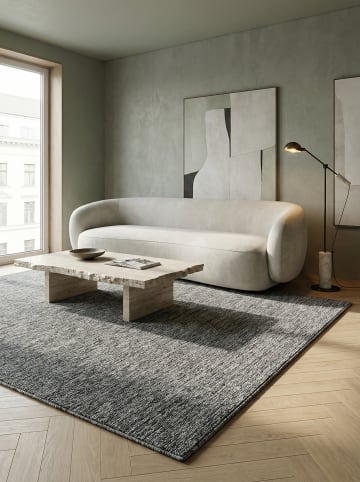 KADIMA DESIGN Teppich Kurzflor Waschbar Einfarbig AMMER Strapazierfähig OEKO-TEX in Grau