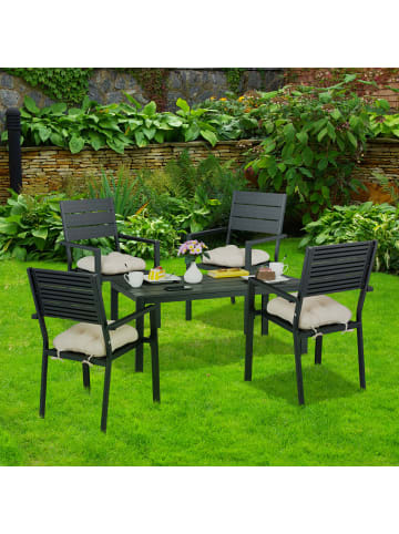relaxdays 4 x Gartenstuhl in Schwarz - (B)53,5 x (H)90 x (T)59 cm