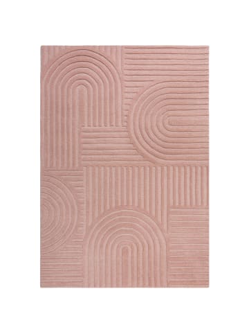 KADIMA DESIGN Handgetufteter Wollteppich in Pastellfarben in Rosa
