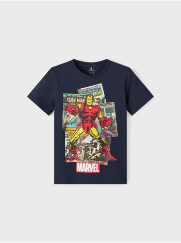 name it MARVEL Print T-Shirt Captain America Iron Man NKMASIAN in Blau