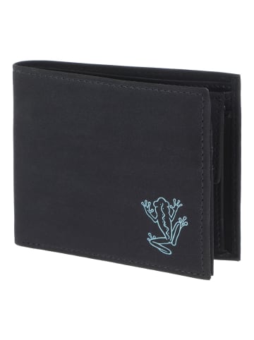 oxmox New Cryptan Geldbörse RFID Schutz 12 cm in schwarz-frog 2.0 cyan