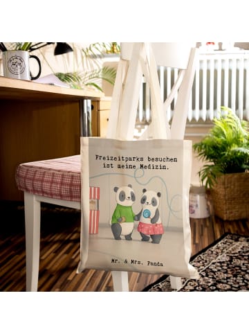 Mr. & Mrs. Panda Jutebeutel Pandas Freizeitpark besuchen Design ... in Weiß