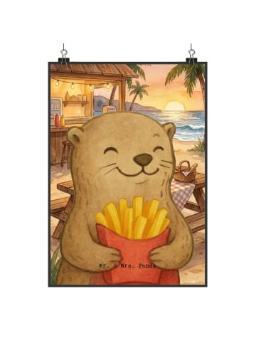 Mr. & Mrs. Panda Print Otter Pommes Design ohne Spruch in Weiß