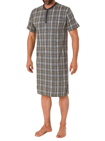 NORMANN kurzarm Nachthemd Knopfleiste am Hals - 72280 in dunkelgrau