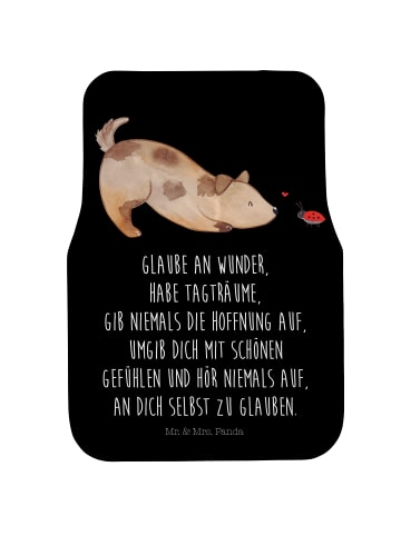 Mr. & Mrs. Panda Fahrer Autofußmatte Hund Marienkäfer mit Spruch in Schwarz