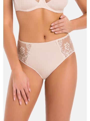 Teyli Hohe Taille Baumwollslip mit floraler Spitze Anastasia in beige