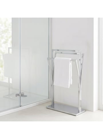 relaxdays Handtuchständer in Silber - (B)50 x (H)86 x (T)20 cm