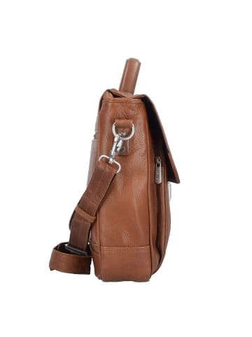 Plevier 400er Serie Aktentasche Leder 40 cm Laptopfach cognac