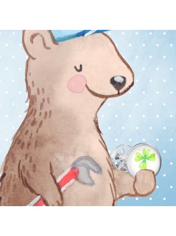 Mr. & Mrs. Panda waschbeckenstöpsel Blume Kleeblatt ohne Spruch in Weiß