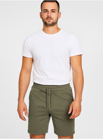 EGOMAXX Sweatshorts mit elastischem Bund – Casual Fit in Olive