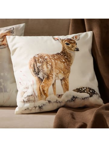 REDBEST Nicky-Velours Kissenhülle in weiß-braun