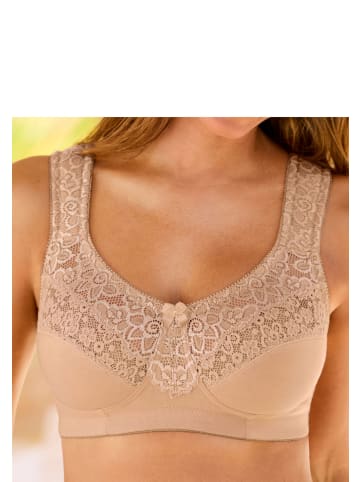 PETITE FLEUR Entlastungs-BH in toffee+weiß