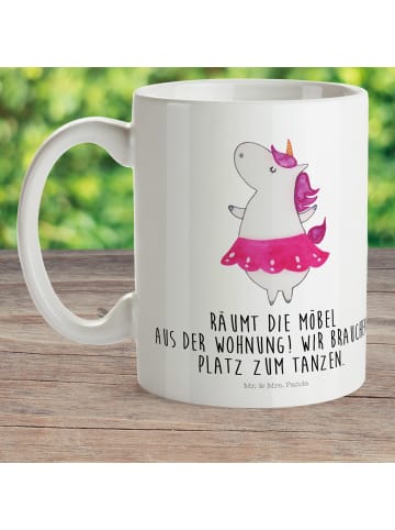 Mr. & Mrs. Panda Plastikbecher Einhorn Ballerina mit Spruch in Weiß