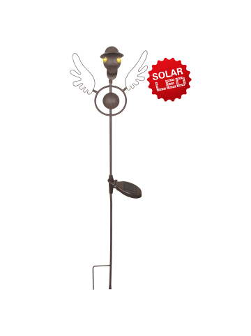 näve LED Solarleuchte "Vogel" in braun