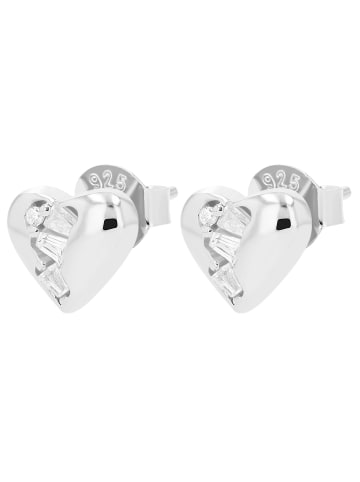 Adeliás Damen Ohrringe – Ohrstecker aus 925 Silber mit Zirkonia in silber