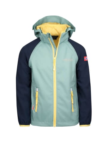 Trollkids Softshell Jacke Zip Off "Rondane" in Gletschergrün/Marineblau