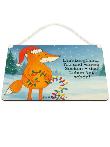 Mr. & Mrs. Panda Schild Fuchs Weihnachten Design mit Spruch in Weiß
