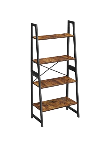VASAGLE Bücherregal Bambou in Vintagebraun-Schwarz - (B)34 x (H)137 x (T)63 cm