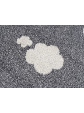 Happy Rugs Kinderteppich SKY CLOUD silbergrau/weiss rund