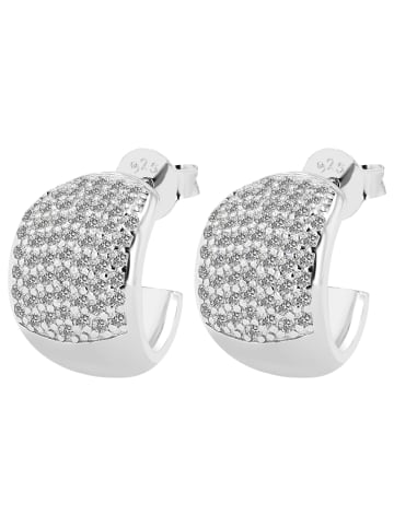 Adeliás Damen Ohrringe – Ohrstecker aus 925 Silber mit Zirkonia in silber