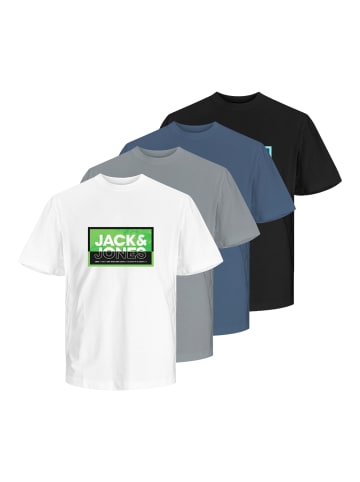 JACK & JONES Junior 4er Pack T-Shirts JCOLOGAN SOMMER PRINT TEE in high-rise