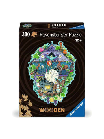 Ravensburger Puzzle 300 Teile WOODEN Puzzle - Kuckucksuhr - konturgeformtes Holzpuzzle mit 300 Teilen Ab 12 Jahre in bunt