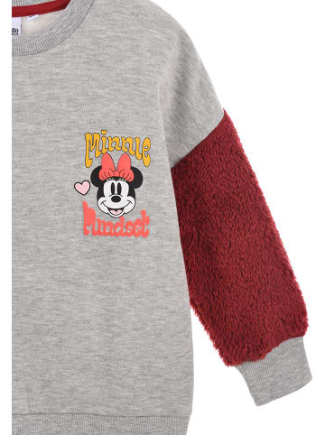 Disney Minnie Mouse Pullover langarm mit Sherpa Ärmeln in Grau