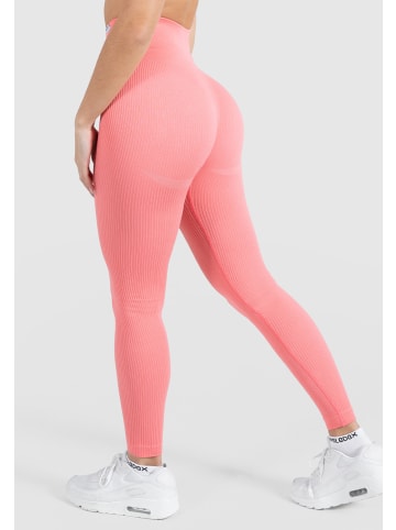 SMILODOX Kompression Leggings Amaze Ripp in Koralle