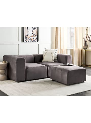 Beliani Ottomane FALSTERBO in Grau - (W) 75 x (H) 44 x (L) 74 cm